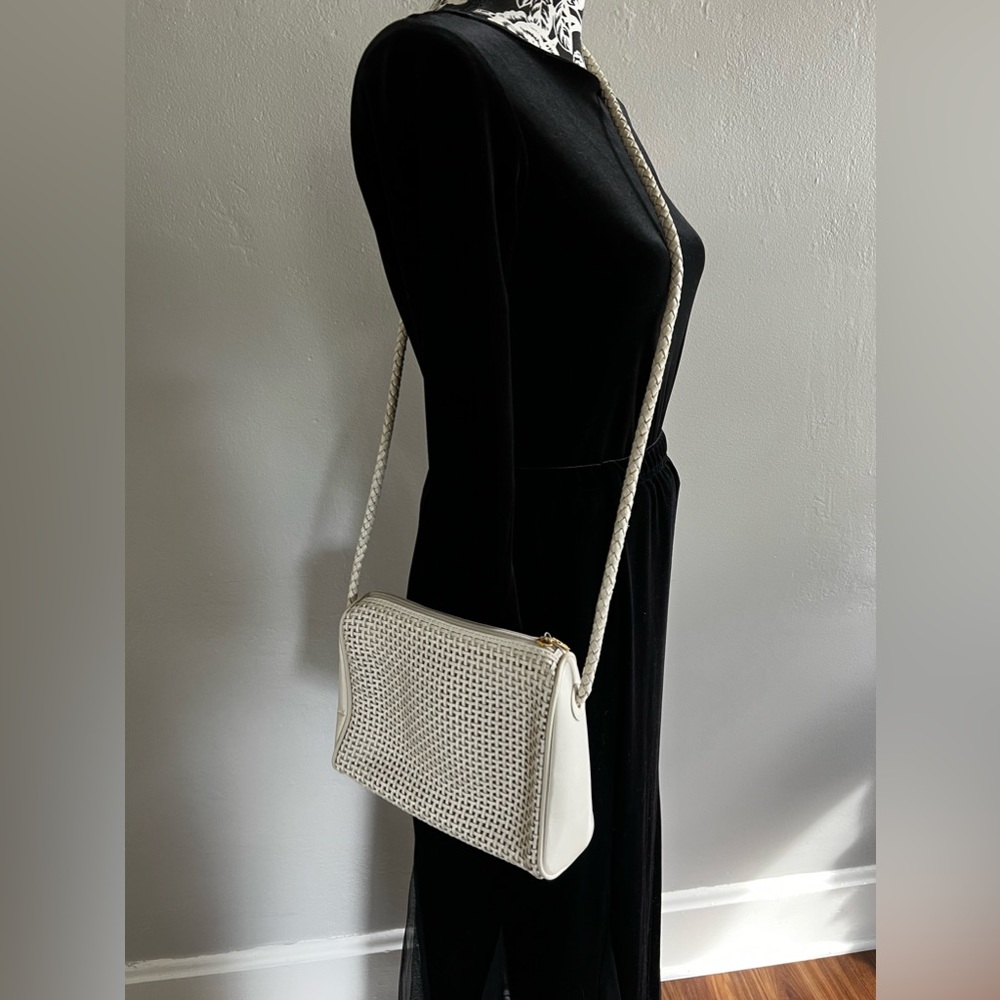 Medallion Collection Vintage Wooven Leather Crossbody